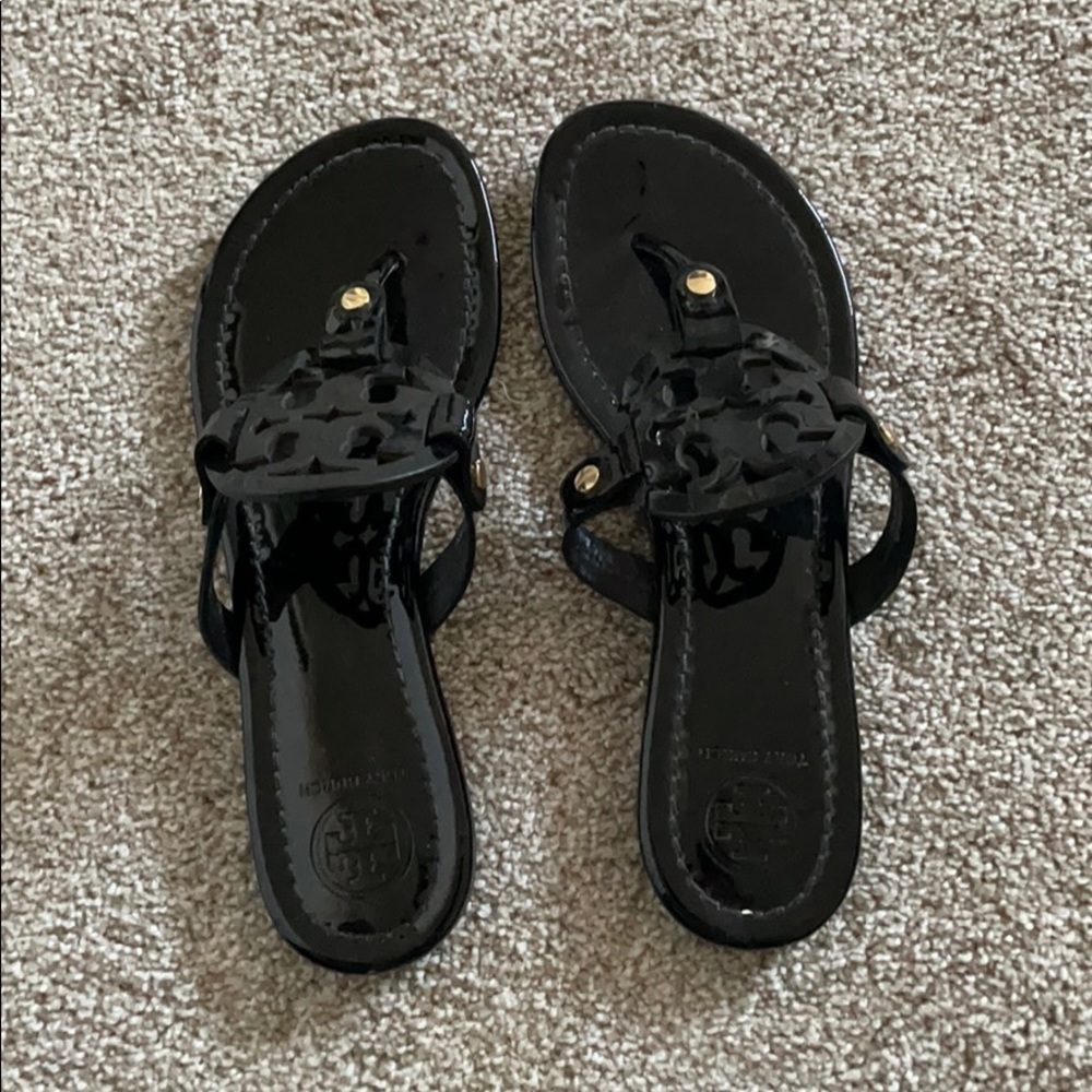 Tory Burch Miller Patent Leather Thong Sandals